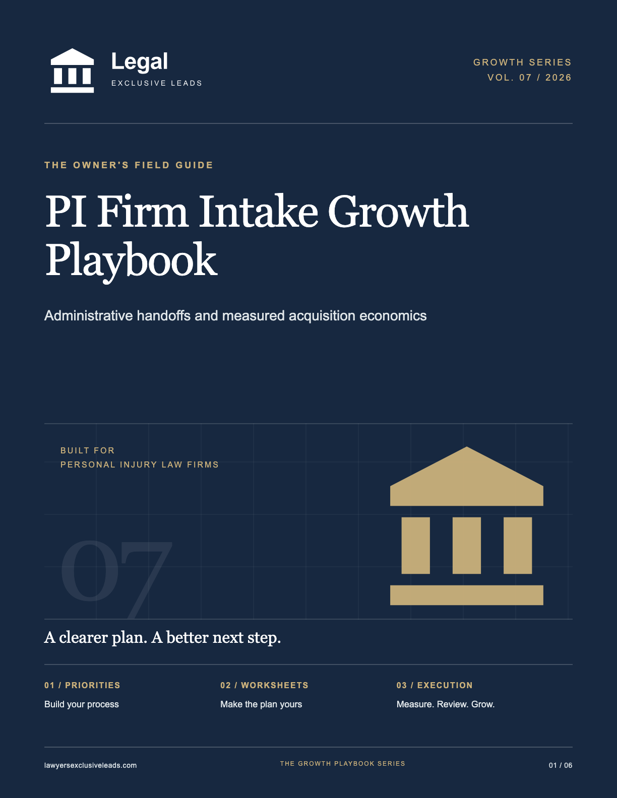 Cover of The PI Firm Intake Growth Playbook